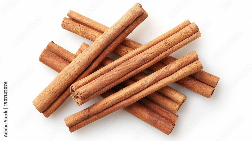 Aufkleber this image displays neatly stacked cinnamon sticks against a white backdrop, showcasing their distin
