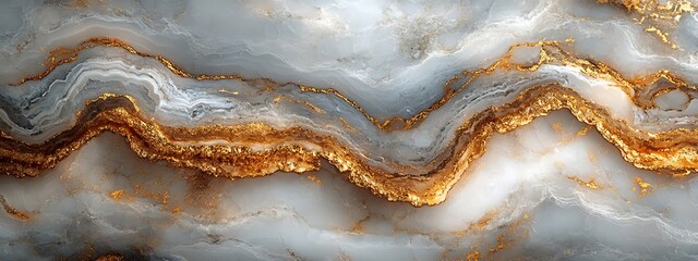 Fototapeta premium Abstract Marble Texture with Gold and Blue Veins 