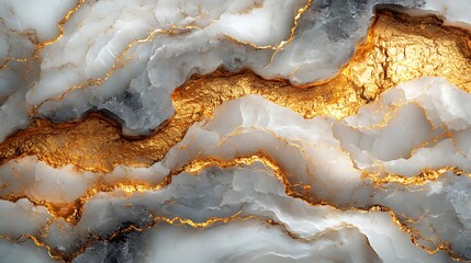  Abstract Marble Texture with Gold and Blue Veins 