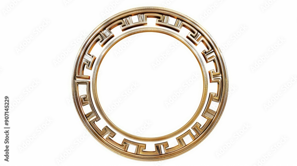 Sticker golden ring isolated on white