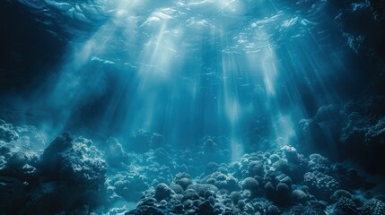 underwater background with over light