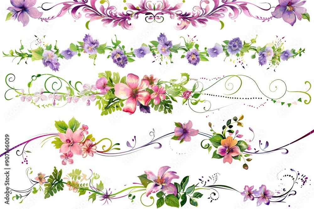 Poster a set of decorative borders and corners, , set of decorative borders with transparent background