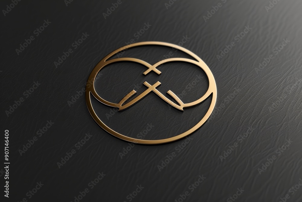 Aufkleber a gold spiral logo on a black background, a computer screen with a bunch of different items on it, s