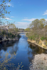 River Running Between a Natural Landscape
