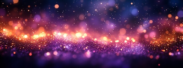  Abstract Purple and Gold Bokeh Background 