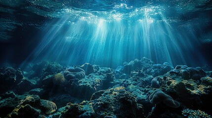 underwater background with over light
