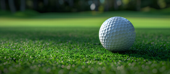 Golf ball on a golf course with wide grass