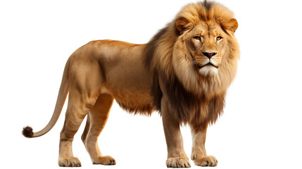 Fototapeta premium Lion the king of the jungle transparent background.