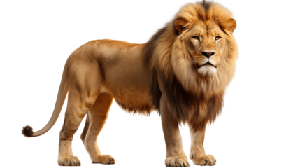 Lion the king of the jungle transparent background.