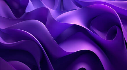 Obraz premium Purple silk background, 3D purple abstract background, curved shapes, fluid design