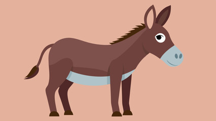 Cartoon donkey vector art illustration