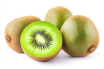 Obraz premium fruit kiwi isolated on white background, full depth of field, ai