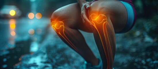 Knee Pain Illustration: A Woman Grappling with Knee Discomfort