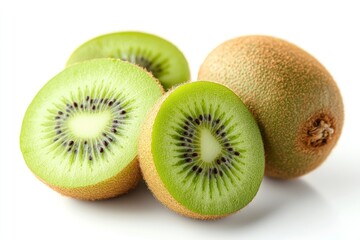 Obraz premium fruit kiwi isolated on white background, full depth of field, ai