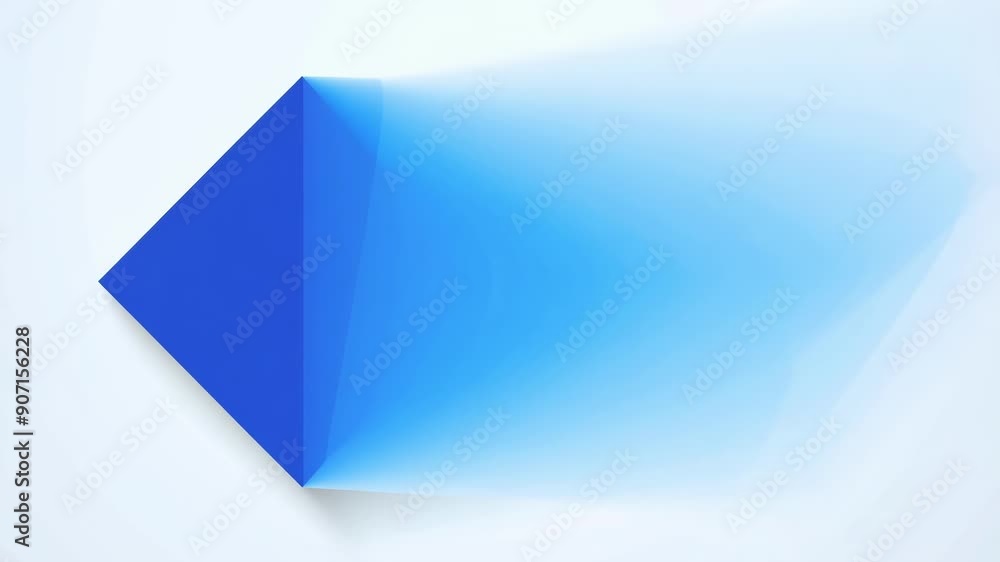 Poster a vibrant blue shape glides smoothly across a stark white backdrop, creating a captivating visual da