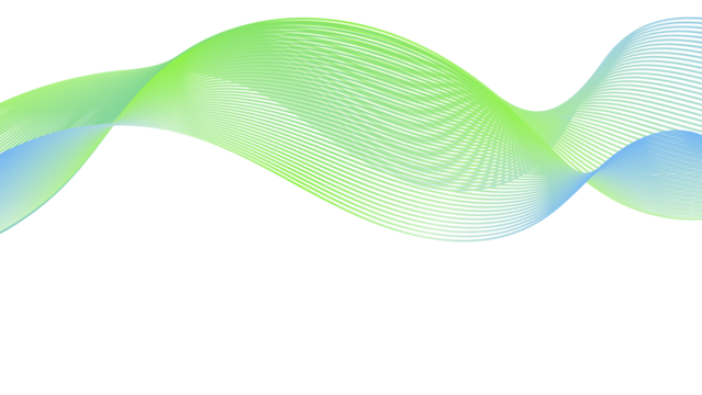 Sleek green and blue linear wave background in transparent PNG. Ideal for enhancing web designs, marketing materials, social media graphics, and professional presentations. - Powered by Adobe