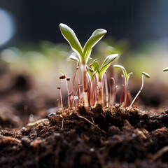 Young Plant Sprouting from Soil