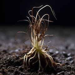 Young Plant Sprouting from Soil