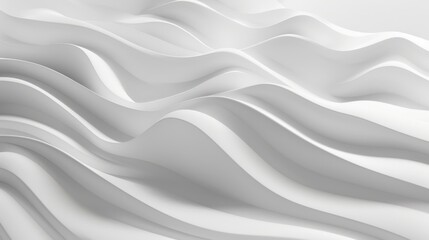 Obraz premium White flowing waves form an abstract background with a futuristic look