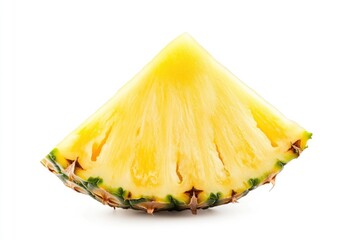 Pineapple slice isolated on white background, full depth of field , ai
