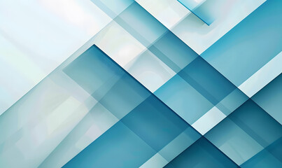 Obraz premium The abstract geometric pattern showcases overlapping blue rectangles and transparent layers, suitable for tech backgrounds or presentations seeking a sleek and contemporary aesthetic
