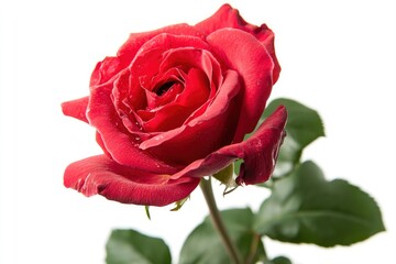 Naklejka premium Rose isolated on white background, full depth of field , ai