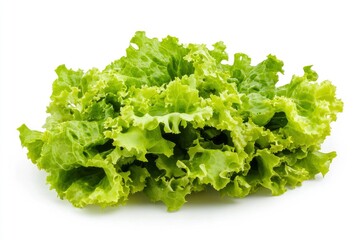 salad, lettuce leaf, isolated on white background, full depth of field, ai