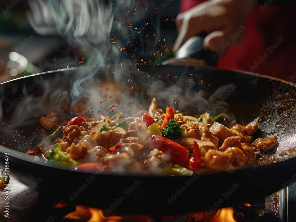 Poster pan fried chicken