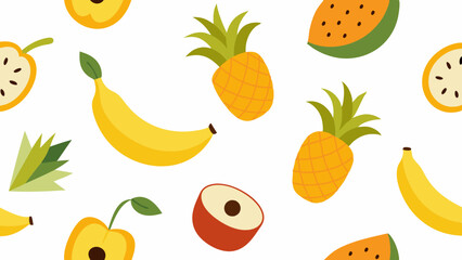 Tropical Fruit Seamless Pattern Vibrant and Lush Designs for Summer Decor