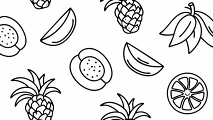 Tropical Fruit Seamless Pattern Vibrant and Lush Designs for Summer Decor