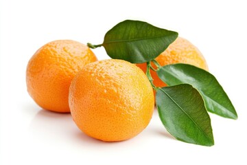mandarin, tangerine, isolated on white background, full depth of field , ai