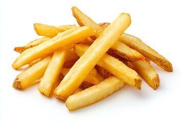 french fries, potato fry isolated on white background, full depth of field , ai