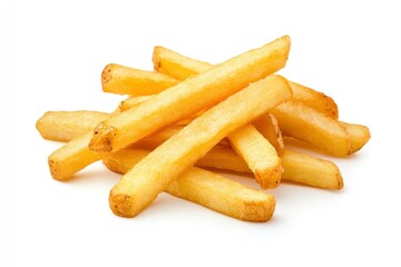 french fries, potato fry isolated on white background, full depth of field , ai