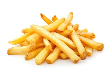 french fries, potato fry isolated on white background, full depth of field , ai