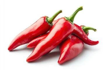 red hot Chili Peppers isolated on white background, full depth of field , ai