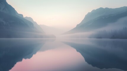 Obraz premium Calm weather on sea or ocean with clouds sunrise morning view