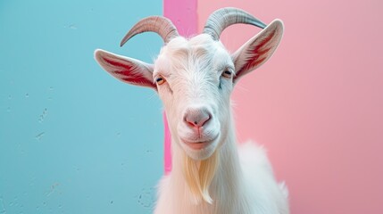 Fototapeta premium goat isolated on colorful background