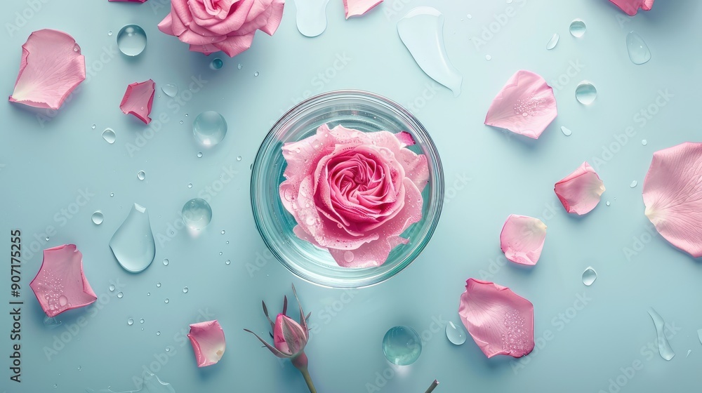 Wall mural pink rose petals