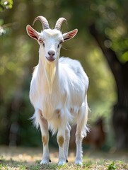 Fototapeta premium goat isolated on summer background