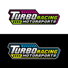Turbo racing motorsports logo design collection