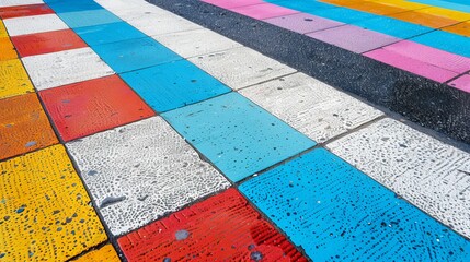 colorful Crosswalk at Minoru Boulevard Richmond