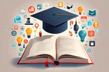 E-learning graduate certificate program concept. Ai generated 