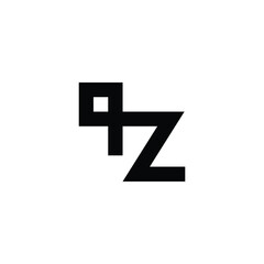 Obraz premium Letter q and z connect geometric symbol simple logo vector