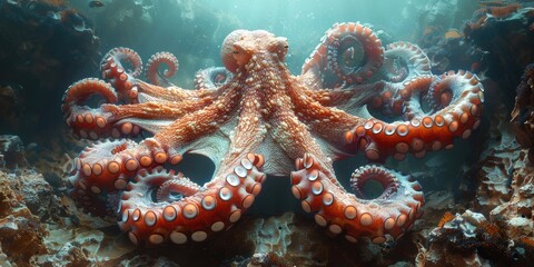 Giant Pacific Octopus Underwater
