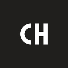 Letter C H geometric symbol simple logo vector