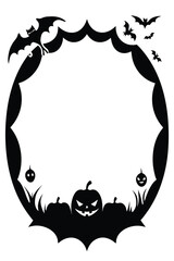 silhouette Halloween border.
