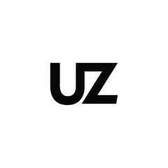 Letter UZ connect geometric symbol simple logo vector