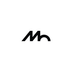 Obraz premium Letter Mh connect geometric symbol simple logo vector