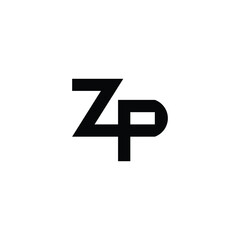 Letter Zp connect geometric symbol simple logo vector