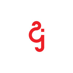 Number 2 letter j connect geometric symbol simple logo vector